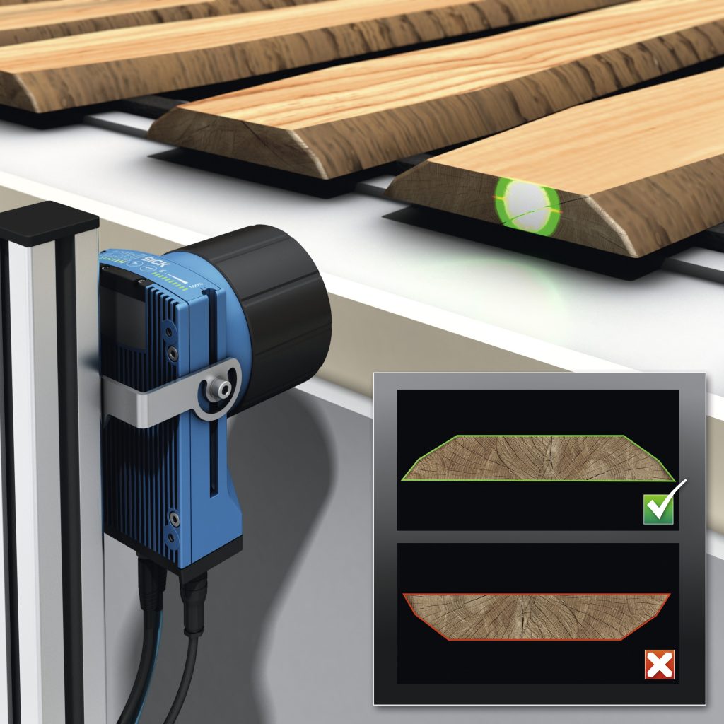  Eine in der Holzindustrie realisierte Deep-Learning-Anwendung wurde in großer Anzahl Bilder von roh geschnittenen Brettern mit Baumkanten die Lage der Jahresringe trainiert, so dass das Holz in der Maschine jetzt automatisch so positioniert wird, dass eine optimale Bearbeitung und Materialausnutzung gewährleistet ist.