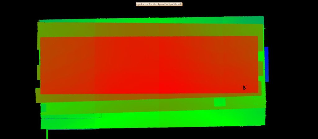 Bild 2a/b I Aufnahmen eines Plattenstapels von oben. Farbcodierung der Höhe: 
blau=nach unten verbogen, rot=nach oben verbogen, grün=gerade.