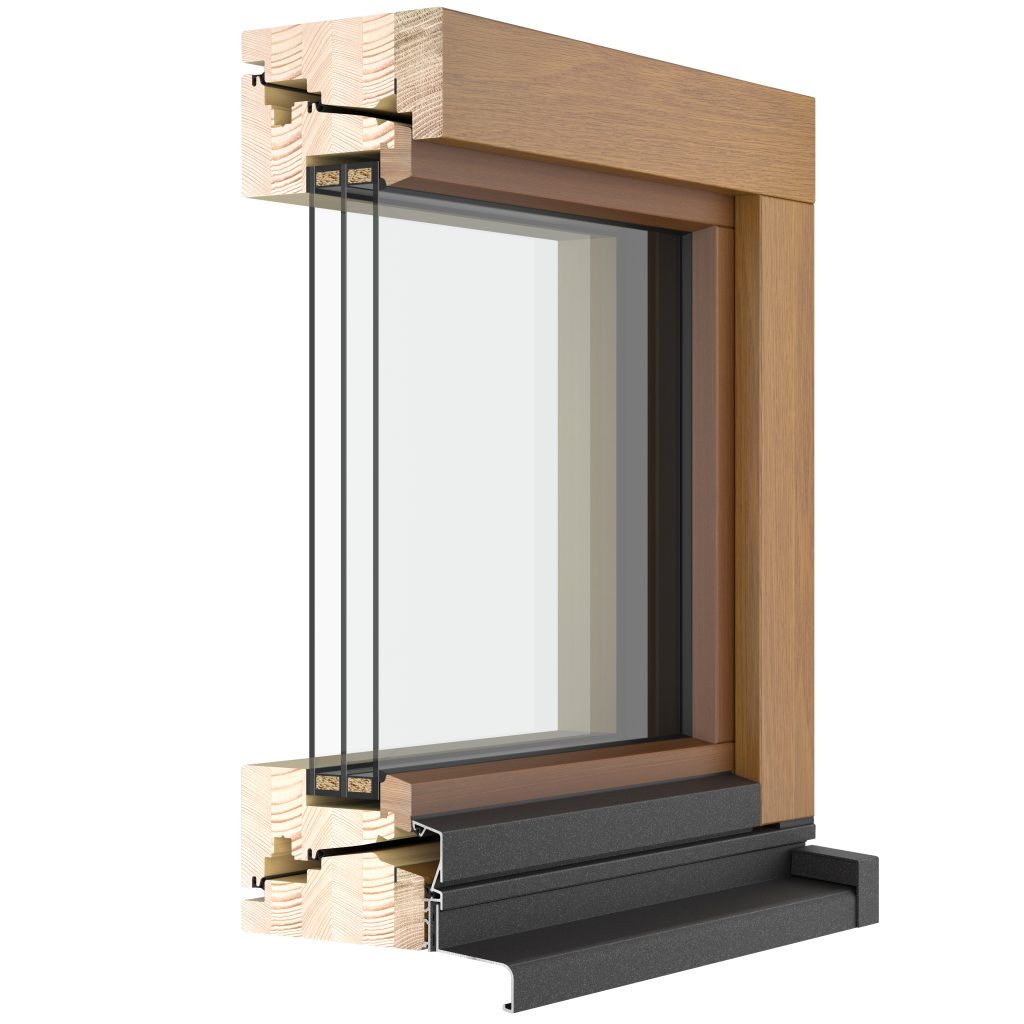  ClimaTrend Style von Leitz (im Bild in Holz- und Holz-/Alu-Ausführung) ist ein modulares, zukunftsfähiges Fenstersystem. Es vereint modernes, geradliniges Design mit höchster Funktionalität und Sicherheit. 